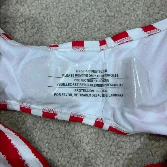 New with tags bp fringe tassel side red and white bikini bottoms - Picture 4 of 5